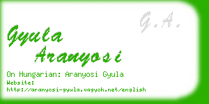 gyula aranyosi business card